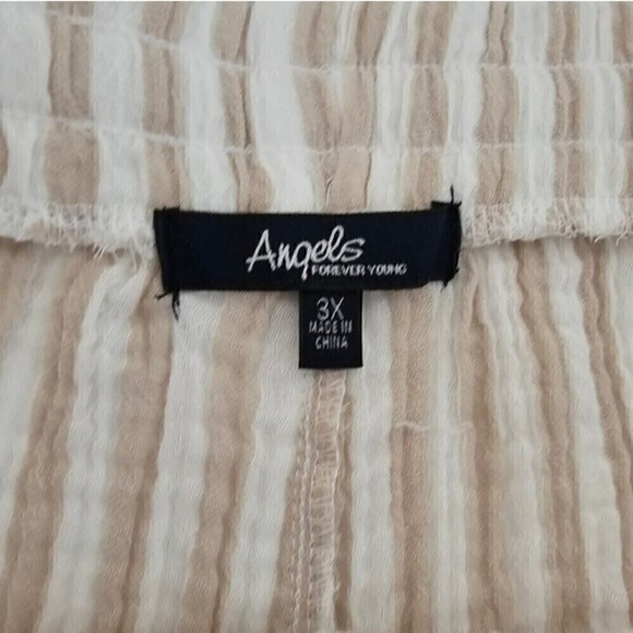 New! Angels Gauzy Cotton High Waist Stripes Pull On Shorts - Picture 8 of 9
